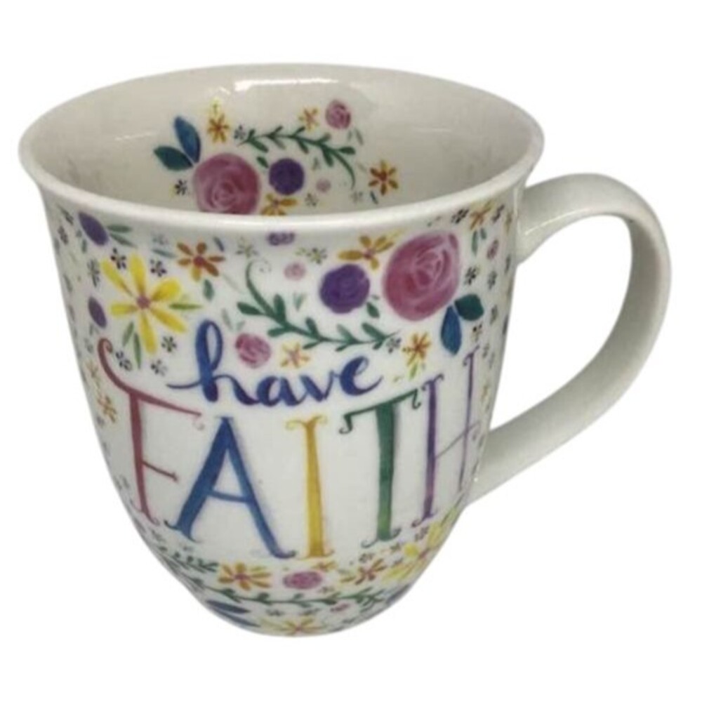 Pfaltzgraff Have Faith Coffee Mug Flowers Floral Inspiration Spirit Belief